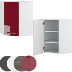 Vicco Elément haut de cuisine Rouge bordeaux Haute brillance 57cm