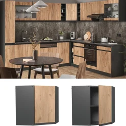 Vicco Elément haut de cuisine Chêne de force doré 57cm J-Shape