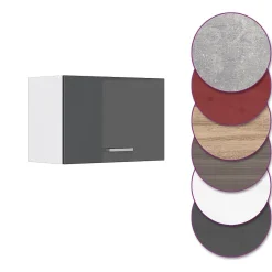 Vicco Elément haut de cuisine Anthracite Haute brillance 60cm Plat