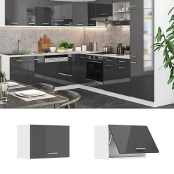 Vicco Elément haut de cuisine Anthracite Haute brillance 60cm Plat