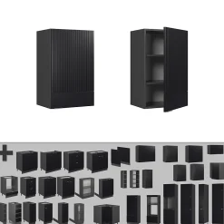 Vicco Elément haut de cuisine Noir rayé 45cm