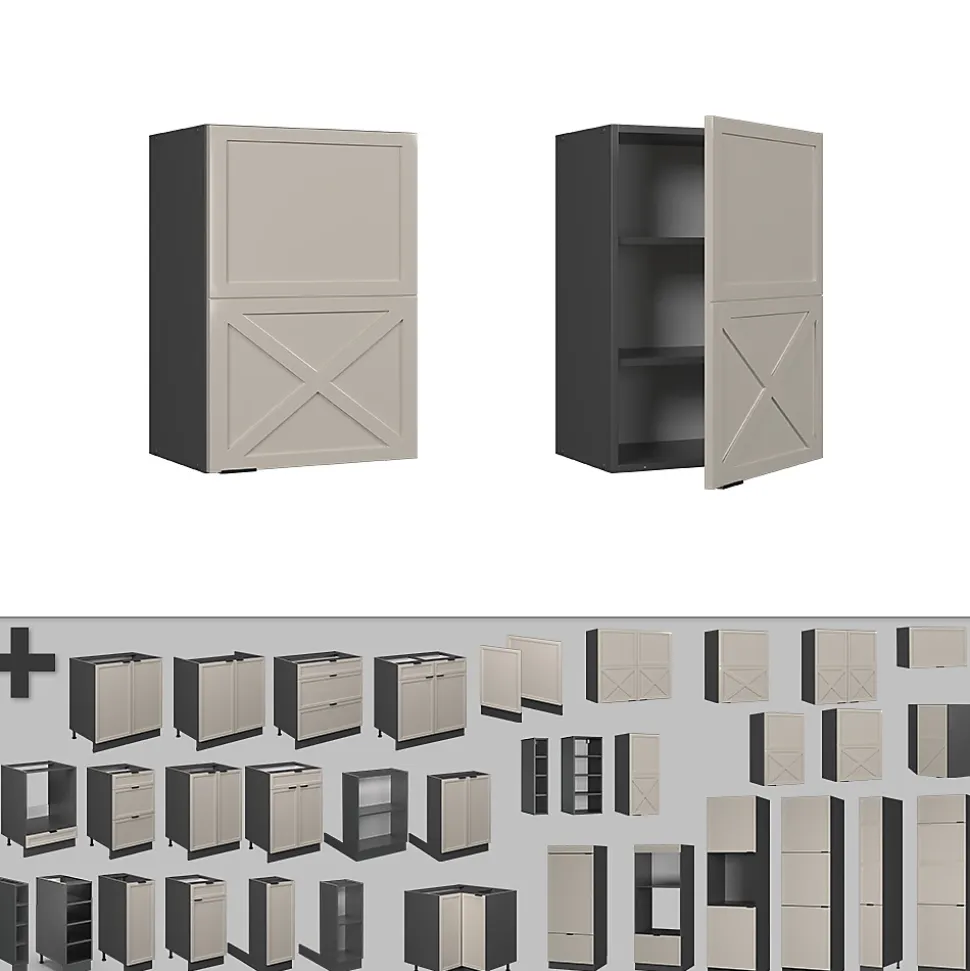 Vicco Elément haut de cuisine GrisBeige 50cm