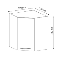 Vicco Elément haut de cuisine Blanc campagne 57cm