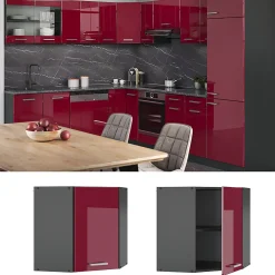 Vicco Elément haut de cuisine Rouge brillant 57cm