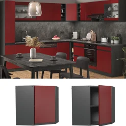 Vicco Elément haut de cuisine Rouge 57cm J-Shape