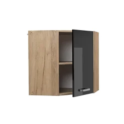 Vicco Elément haut de cuisine Noir Haute brillance 57cm