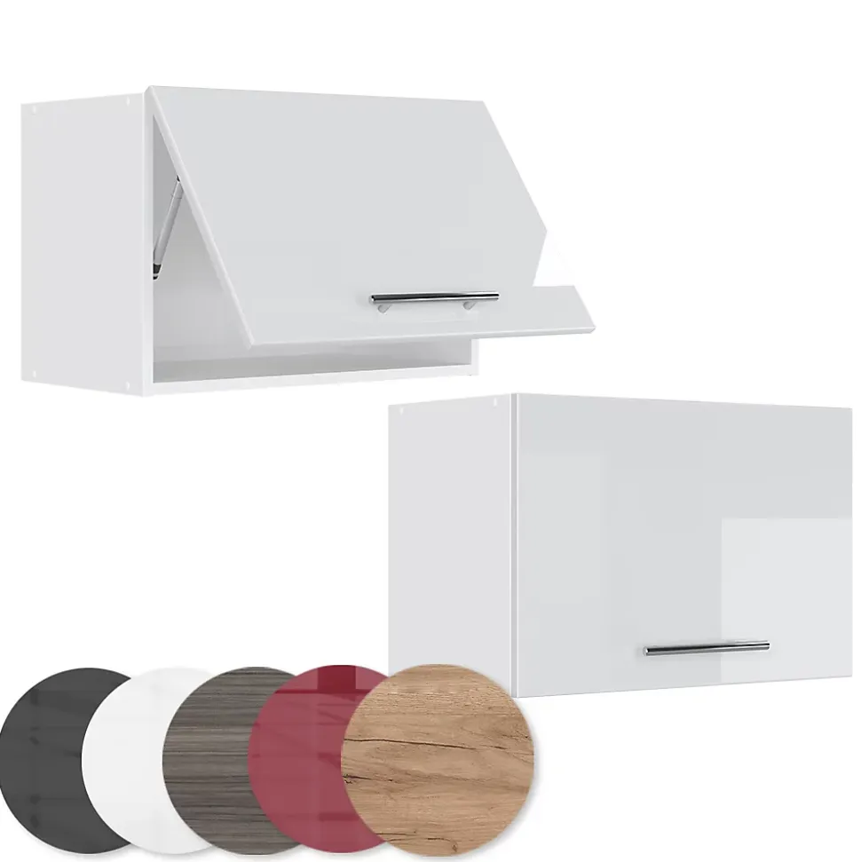 Vicco Elément haut de cuisine Blanc Haute brillance 60cm Plat