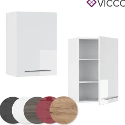 Vicco Elément haut de cuisine Blanc Haute brillance 50cm