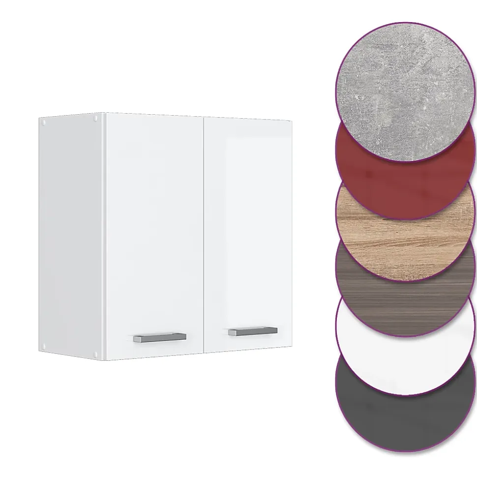 Vicco Elément haut de cuisine Blanc Haute brillance 60cm