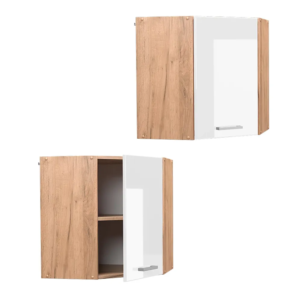 Vicco Elément haut de cuisine Blanc Haute brillance 57cm