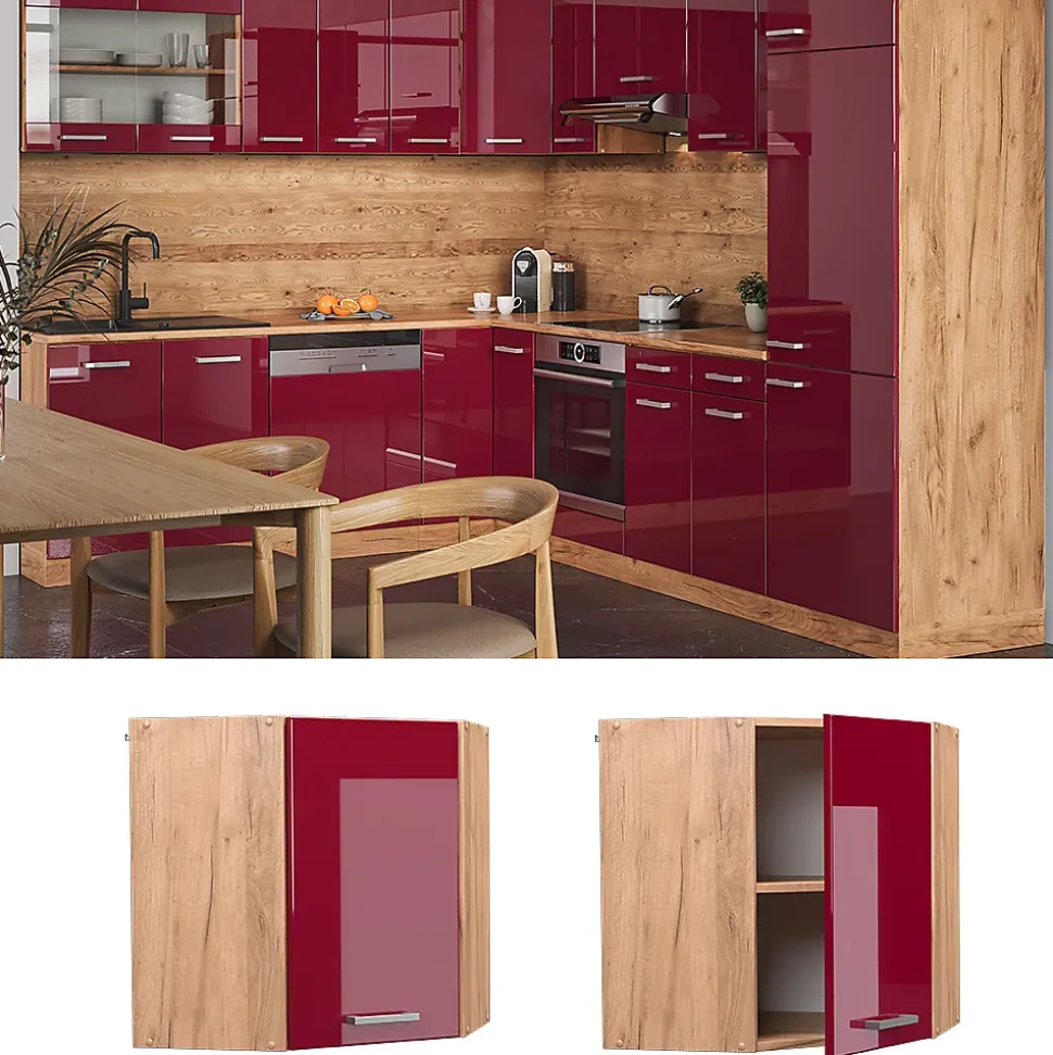 Vicco Elément haut de cuisine Rouge brillant 57cm