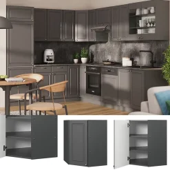 Vicco Elément haut de cuisine Anthrazit-Gold Landhaus 57cm