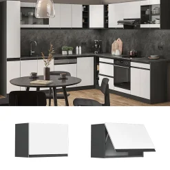 Vicco Elément haut de cuisine Blanc 60cm J-Shape, plat