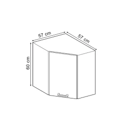 Vicco Elément haut de cuisine Béton 57cm