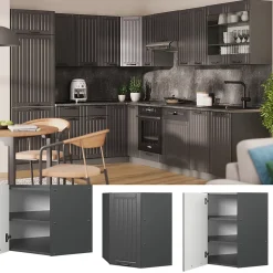 Vicco Elément haut de cuisine Gris foncé 57cm