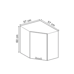 Vicco Elément haut de cuisine Bleu-gris 57cm