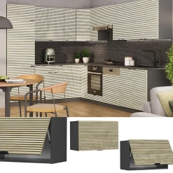 Vicco Elément haut de cuisine Panneau en chêne 60cm Plat