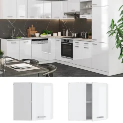 Vicco Elément haut de cuisine Blanc Haute brillance 57cm