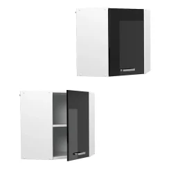 Vicco Elément haut de cuisine Noir Haute brillance 57cm