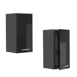 Vicco Elément haut de cuisine Noir Haute brillance 30cm