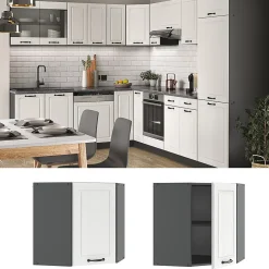 Vicco Elément haut de cuisine Blanc campagne 57cm