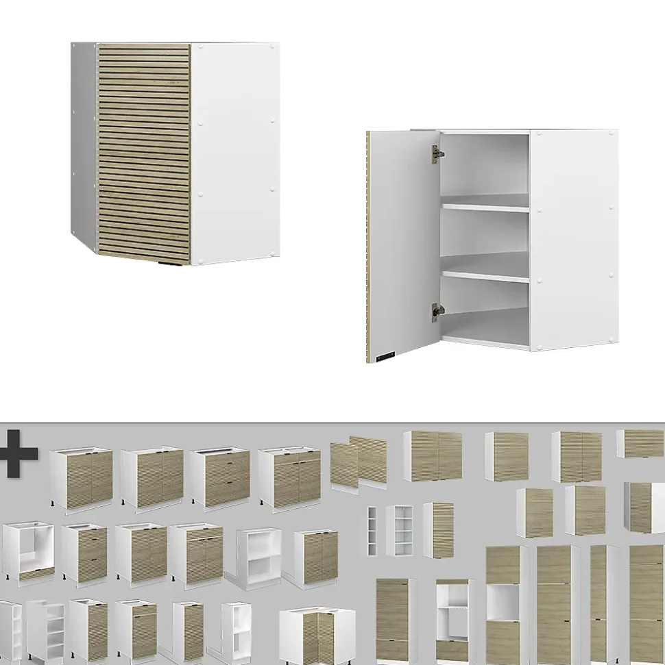 Vicco Elément haut de cuisine Panneau en chêne 57cm