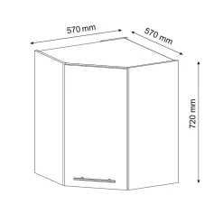 Vicco Elément haut de cuisine Chêne de force doré 57cm