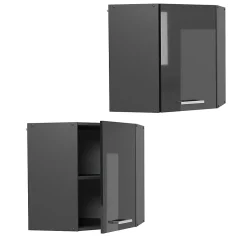Vicco Elément haut de cuisine Anthracite Haute brillance 57cm