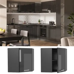 Vicco Elément haut de cuisine Anthracite Haute brillance 57cm