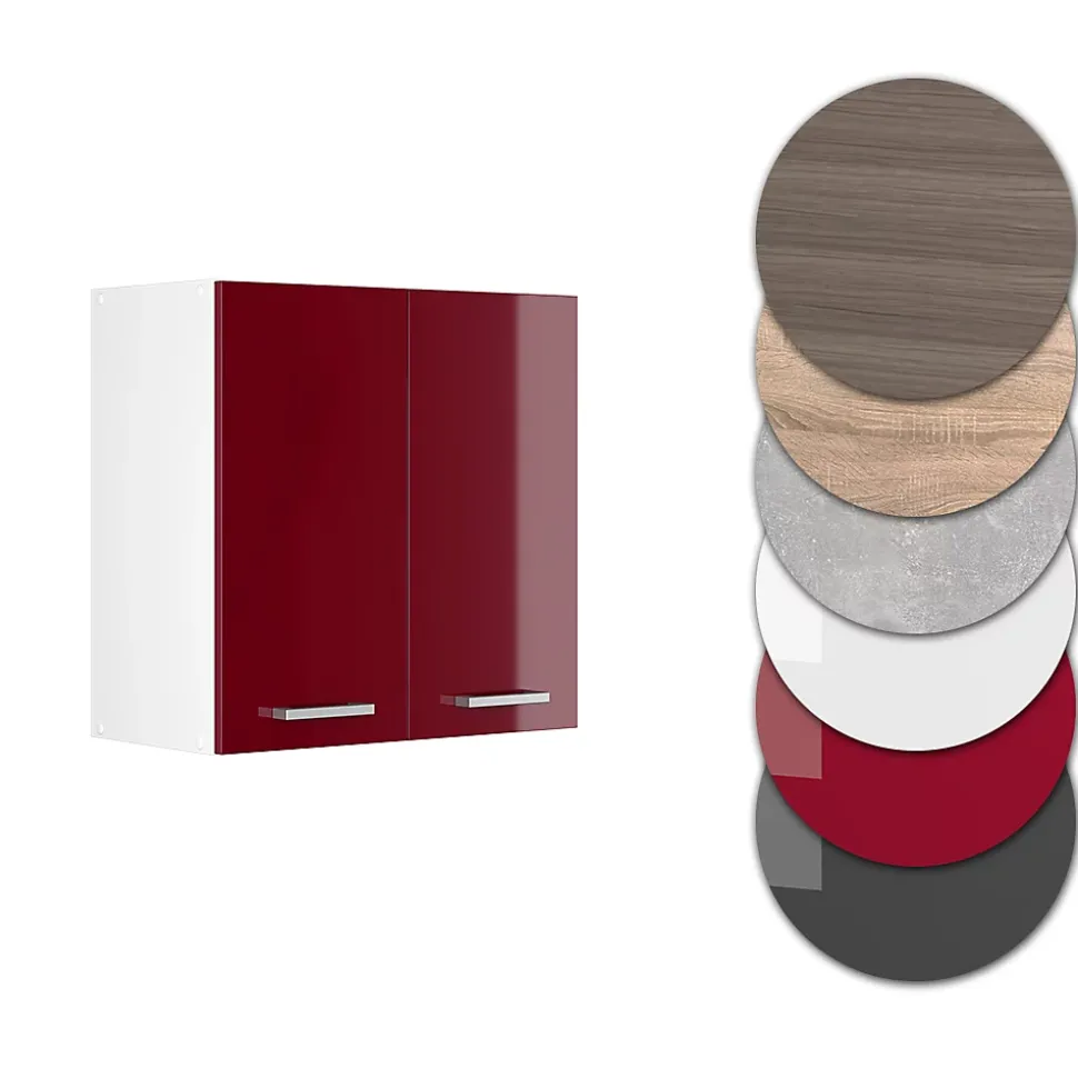 Vicco Elément haut de cuisine Rouge brillant 60cm