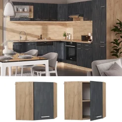 Vicco Elément haut de cuisine Béton noir 57cm