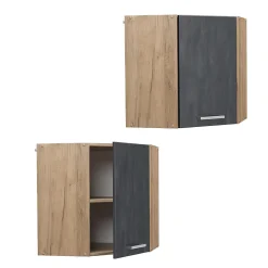 Vicco Elément haut de cuisine Béton noir 57cm