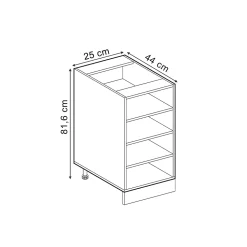 Vicco Etagère de cuisine Blanc 25cm sans PT