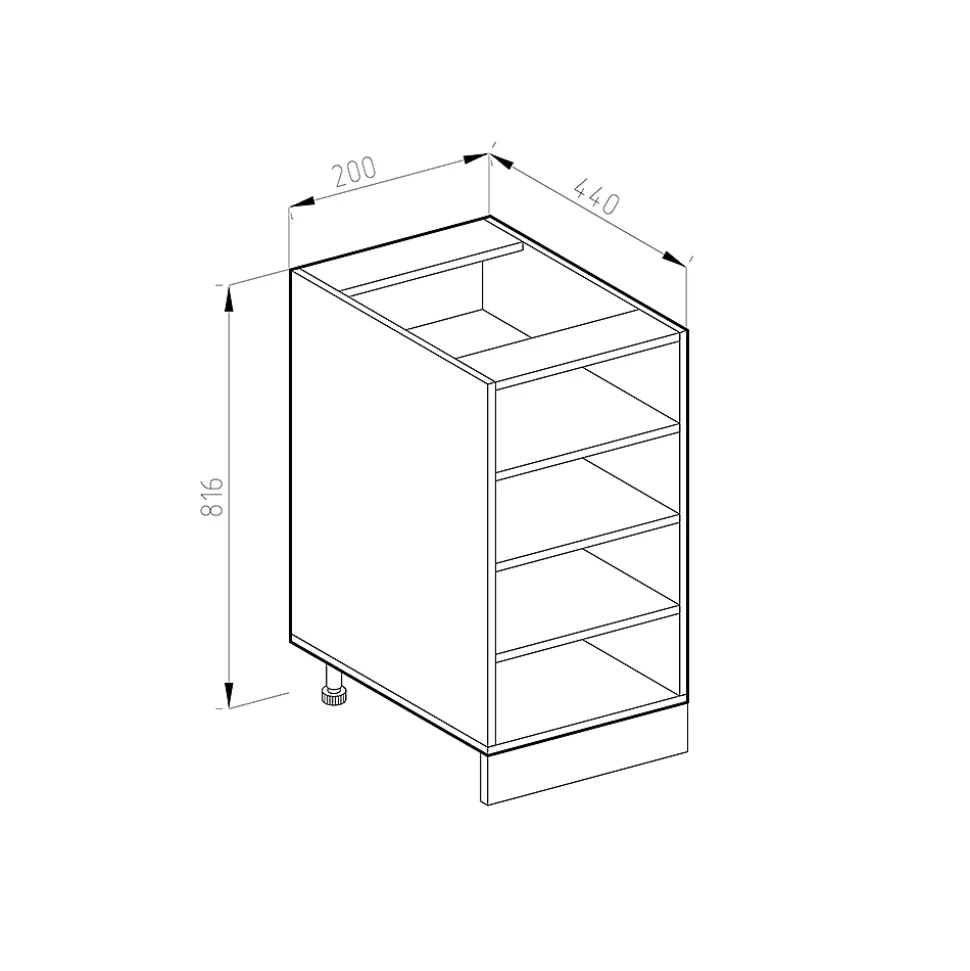 Vicco Etagère de cuisine Blanc 20cm sans PT
