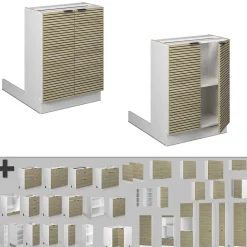 Vicco Ilot de cuisine Panneau en chêne 60cm sans plan de travail