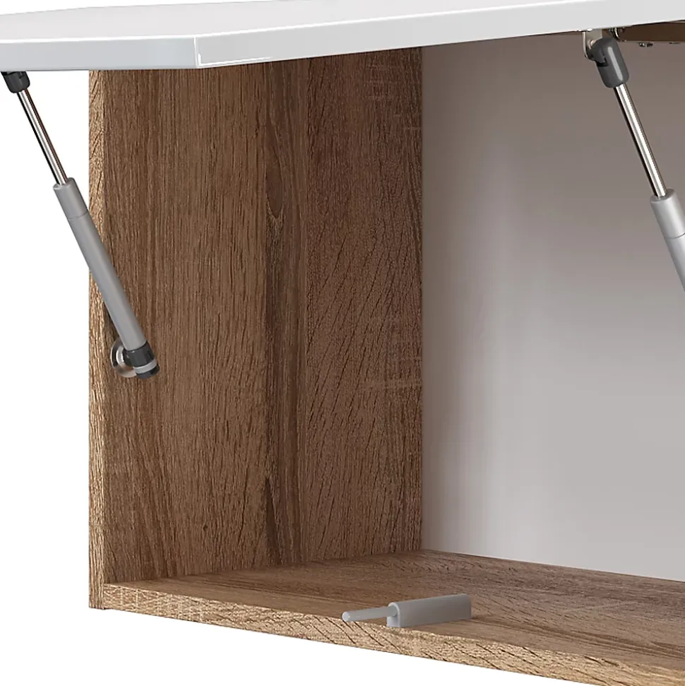 Vicco Ligne de cuisine Blanc 240cm , PT Sonoma avec bande LED