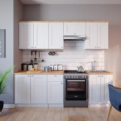 Vicco Ligne de cuisine Blanc 240cm , PT Goldkraft