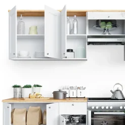 Vicco Ligne de cuisine Blanc 240cm , PT Goldkraft