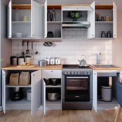 Vicco Ligne de cuisine Blanc 240cm , PT Goldkraft