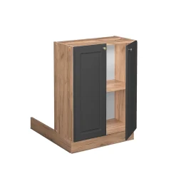 Vicco Îlot de cuisine Anthracite-or 60cm sans PT