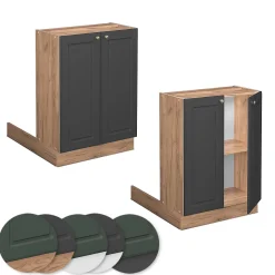 Vicco Îlot de cuisine Anthracite-or 60cm sans PT