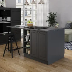 Vicco Îlot de cuisine Anthrazit-Gold Landhaus 90cm sans PT