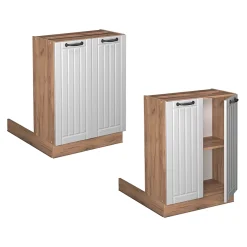 Vicco Îlot de cuisine Blanc campagne 60cm sans PT