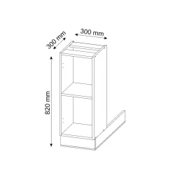 Vicco Îlot de cuisine Blanc 30cm sans PT