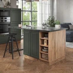 Vicco Îlot de cuisine Chêne vert et or/chêne doré 90cm sans PT