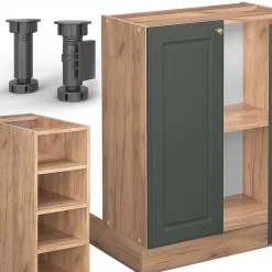 Vicco Îlot de cuisine Chêne vert et or/chêne doré 90cm sans PT