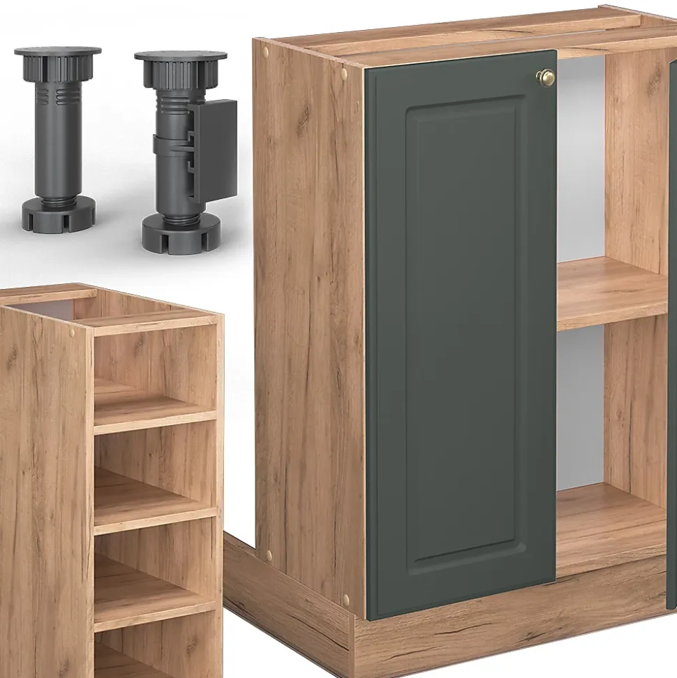 Vicco Îlot de cuisine Chêne vert et or/chêne doré 90cm sans PT