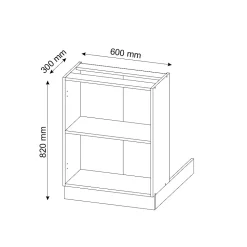Vicco Îlot de cuisine Chêne de force doré 60cm sans PT