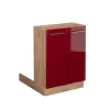 Vicco Îlot de cuisine Rouge bordeaux Haute brillance 60cm sans PT