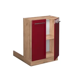 Vicco Îlot de cuisine Rouge bordeaux Haute brillance 60cm sans PT